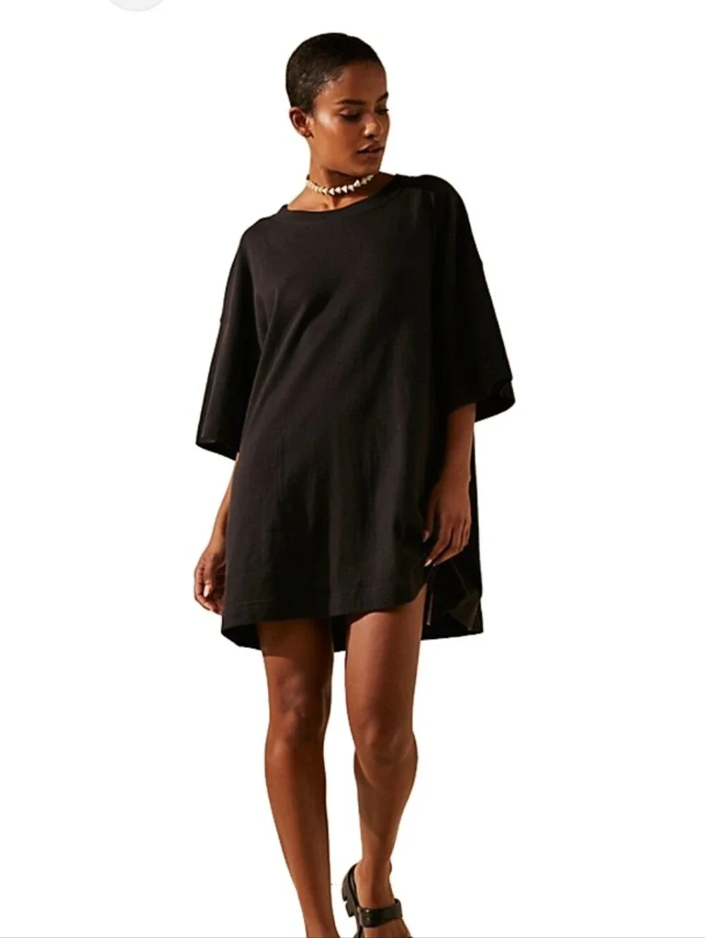 Free People Oversized Black Mini Tunic Dress